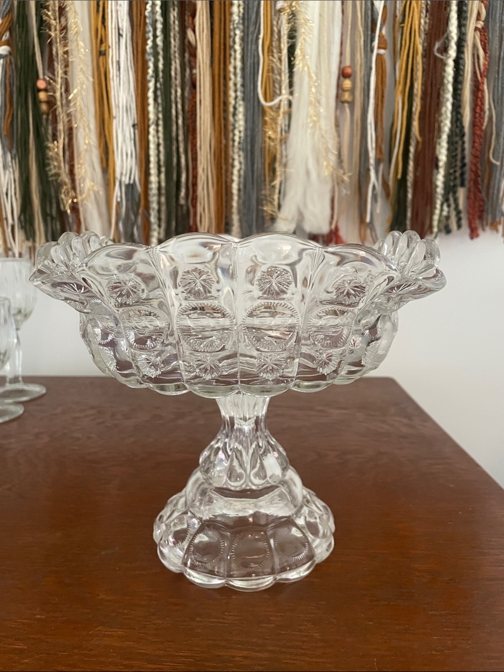 Early American footed compote bowl
